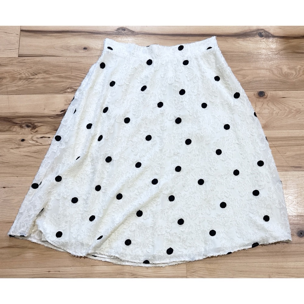 NWT Anthropologie Eri + Ali Andrea Textured Polka Dots Midi Skirt 1X Plus Size​ - Picture 2 of 13